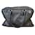 LOEWE AMAZONA 75 Übergroße Tasche mit Anagramm-Print aus schwarzem Leder Pelz  ref.1184728