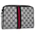 GUCCI GG Supreme Sherry Line Clutch Bag PVC Leder Rot Marine 010 378 Auth bin5423 Marineblau  ref.1184876