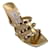 Autre Marque Jimmy Choo Gold Metallic Pearl Embellished Hazal Sandals Golden Leather  ref.1188787