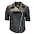 Autre Marque Michael Kors Collection Chaqueta negra de piel de cordero con cremallera Moto de manga corta Negro Cuero  ref.1188799