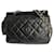 Chanel camera shoulder bag with fringe in black matelassé leather  ref.1188998