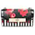 Prada Séverine-Tasche aus schwarzem Leder mit Blumen- und Lippenstift-Print  ref.1189006