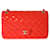 Timeless Chanel Rote gesteppte Jumbo-gefütterte Flap-Tasche aus Lackleder  ref.1189108