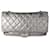 Chanel Metallic Pewter Crinkle Lambskin Reissue 2.25 227 Double Flap Bag Silvery Leather  ref.1189112