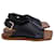 Marni Micro Wedge-Sandalen mit eckiger Zehenpartie aus schwarzem Leder  ref.1189139