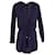 Diane Von Furstenberg Mini-robe à taille cordon de serrage en soie bleu marine  ref.1189145