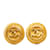 Chanel Brincos redondos com clipe CC Dourado Metal  ref.1189206