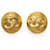 Chanel Gold CC Clip On Earrings Golden Metal Gold-plated  ref.1189574
