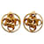 Chanel Gold CC Clip On Earrings Golden Metal Gold-plated  ref.1189584