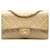 Chanel Brown Medium Classic Lambskin Double Flap Beige Leather  ref.1189585