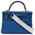 Bleu Hermès 2011 Clémence Kelly Retourné 32 Cuir Veau façon poulain  ref.1189604