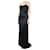 Alessandra Rich Vestido largo de satén de seda negro con detalle de rosa - talla UK 10  ref.1189733