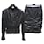 Tom Ford schwarzer Lederjacke-Rock-Anzug  ref.1189896