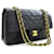 Chanel Classic gefütterte Klappe 10"Chain Shoulder Bag Black Lambskin Schwarz Leder  ref.1190198