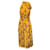Autre Marque Ulla Johnson Mustard Silk Georgette Waterlily Print Maya Midi Dress Yellow  ref.1190558