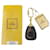 Fendi Pacan key ring in two-tone leather Black  ref.1190698