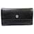 Chanel CC Button Long Wallet  A33922 Black Leather Pony-style calfskin  ref.1190728