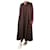 Céline Vestido largo plisado de mezcla de lana marrón - talla UK 14 Castaño  ref.1190825