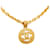 Chanel Gold CC Halskette mit rundem Anhänger Golden Metall Vergoldet  ref.1190858