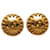 Chanel Gold CC Clip On Earrings Golden Metal Gold-plated  ref.1190872