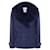 Chanel Chaqueta de tweed con cuello mullido y botones CC Azul marino  ref.1191034