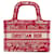 Mini borsa per libri ricamata rossa Dior Rosso Tela Panno  ref.1191288