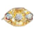 Autre Marque Old ring in yellow and white gold 18 carats set with 3 White Stones. Silvery Golden Yellow gold  ref.1191361
