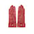Tamanho de luvas de couro Chanel vermelho vintage 6.5  ref.1191473