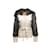 Autre Marque Vintage White & Charcoal Omo Norma Kamali Silk & Faux Fur Jacket Size US XS  ref.1191501