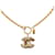 Goldfarbene Halskette mit Chanel-CC-Anhänger Golden Gelbes Gold  ref.1191526