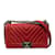 Red Chanel Medium Suede Chevron Boy Flap Crossbody Bag Leather  ref.1191579