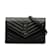 Portefeuille enveloppe noir Saint Laurent Grain De Poudre Cassandre sur sac à bandoulière chaîne Cuir  ref.1191688