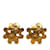 Goldene Chanel CC Blumen-Ohrclips Vergoldet  ref.1191720