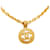 Collier pendentif rond Chanel CC doré Or jaune  ref.1191724