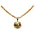 Goldene Chanel CC-Halskette mit rundem Anhänger Gelbes Gold  ref.1191726