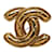 Broche matelassée Chanel CC dorée Métal  ref.1191728