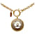 Collier pendentif rond Chanel CC doré Or jaune  ref.1191846