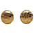 Boucles d'oreilles à clip CC en strass doré Chanel Métal Plaqué or  ref.1191975