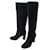 CHANEL SHOES G THIGH BOOTS28562 40 BLACK SUEDE + BOX DEER BOOTS Velvet  ref.1192059