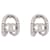 NEW CHANEL EARRINGS CC LOGO AND SILVER METAL STRASS NEW EARRINGS Silvery  ref.1192069