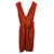 Bottega Veneta Knee-Length Dress in Orange Silk Coral  ref.1192136