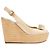 Sandali con zeppa espadrillas decorati Louis Vuitton Gossip Cube in pelle beige