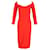 Roland Mouret Ardon Midi Dress in Red Polyester Viscose  ref.1192185
