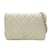 Wallet On Chain Chanel Carteira Miz Quilted Chevron em Corrente Branco Couro  ref.1192203