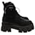 Prada Monolith boots in black leather and nylon  ref.1192380
