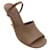 Autre Marque Fendi Tan Leather First F Wedge Sandals Camel  ref.1192875