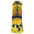 Autre Marque Hermes Vintage Azul Marinho / Conjunto de duas peças de blusa e saia de seda com estampa de lenço dourado  ref.1192881