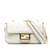 White Fendi Zucca Embossed Midi Baguette Shoulder Bag Leather  ref.1192935