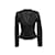 Schwarze Chanel-Bouclé-Jacke mit asymmetrischem Kragen, Größe US S Synthetisch  ref.1192955
