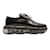 Zapatos Oxford negros con suela de burbuja de charol Prada 38.5 Cuero  ref.1192967
